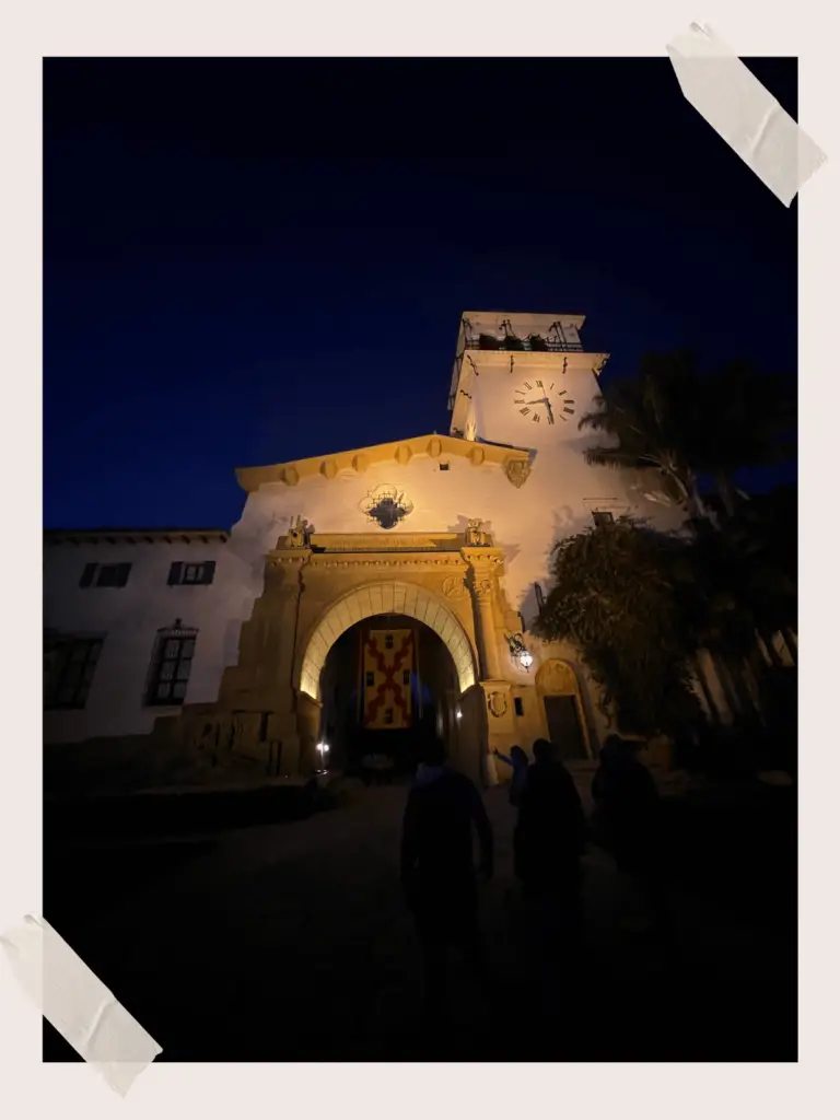 Santa Barbara Courthouse Clock Tower at Night