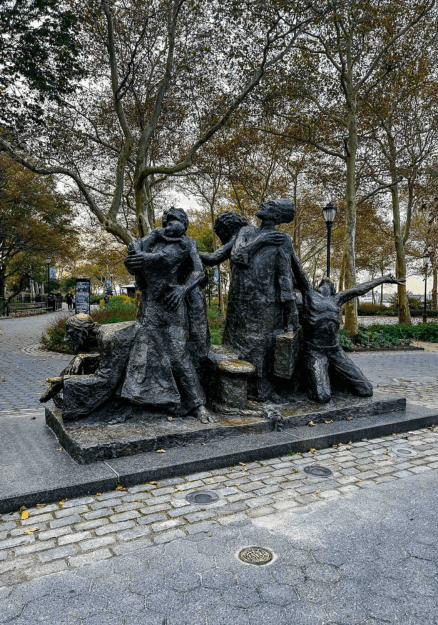 The Battery, formally Battery Park, Financial District, New York City, Manhattan, The Immigrants Sculpture The Battery