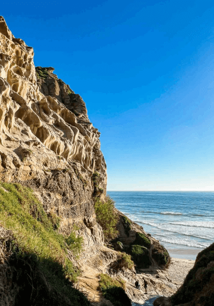 Beach access to trail head for the Ho Chi Minh Trail La Jolla Slot Canyon.