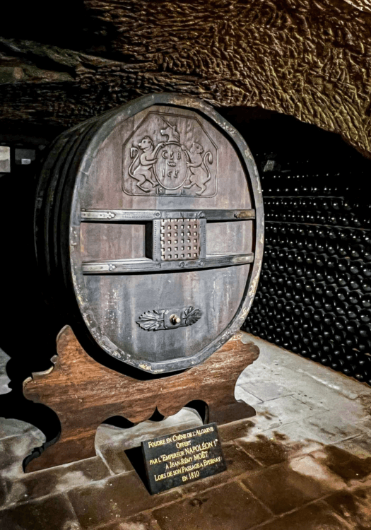 Napoleon Bonaparte cask in Chandon Moet Epernay France