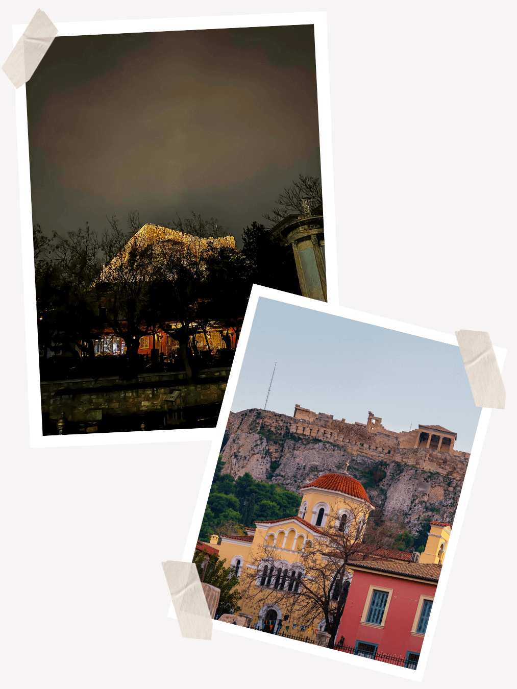 Views of the Acropolis from Plaka